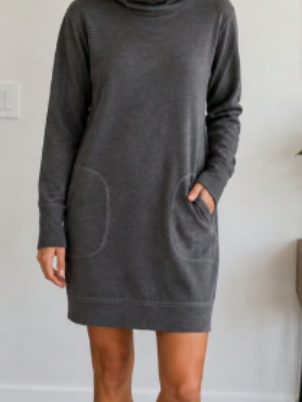 Athleta Cozy Funnel Neck Tunic Sweatshirt – Women's Small  Charcoal GrayPurple